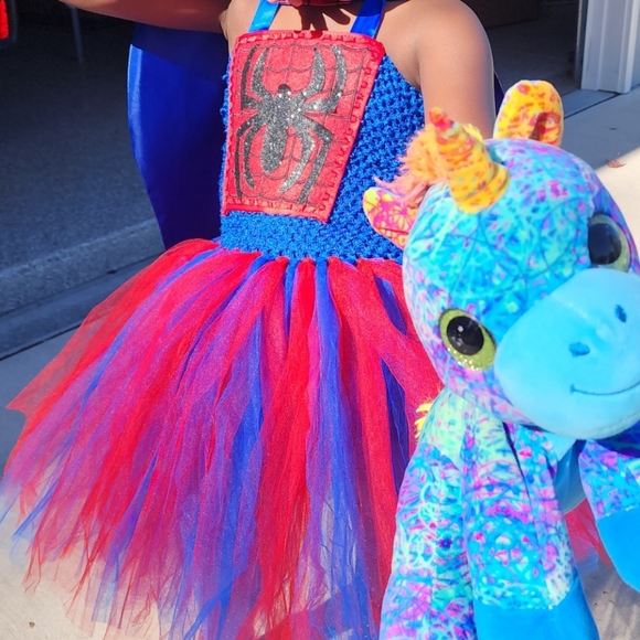 Girls Amazing Spider Girl Inspired Tutu Costume Dress Dressup Halloween - Picture 4 of 14